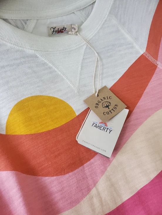 NWT Faherty Soleil Sunwashed Slub Crewneck XS - Picture 4 of 5